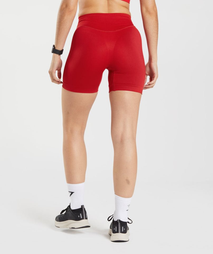 Women's Gymshark Sweat Seamless Sculpt Shorts Red | CA 538A17